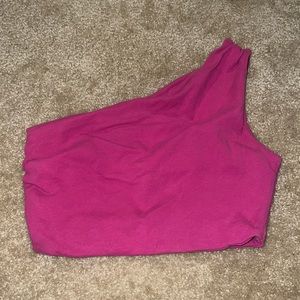 Pink One Shoulder Crop Top
